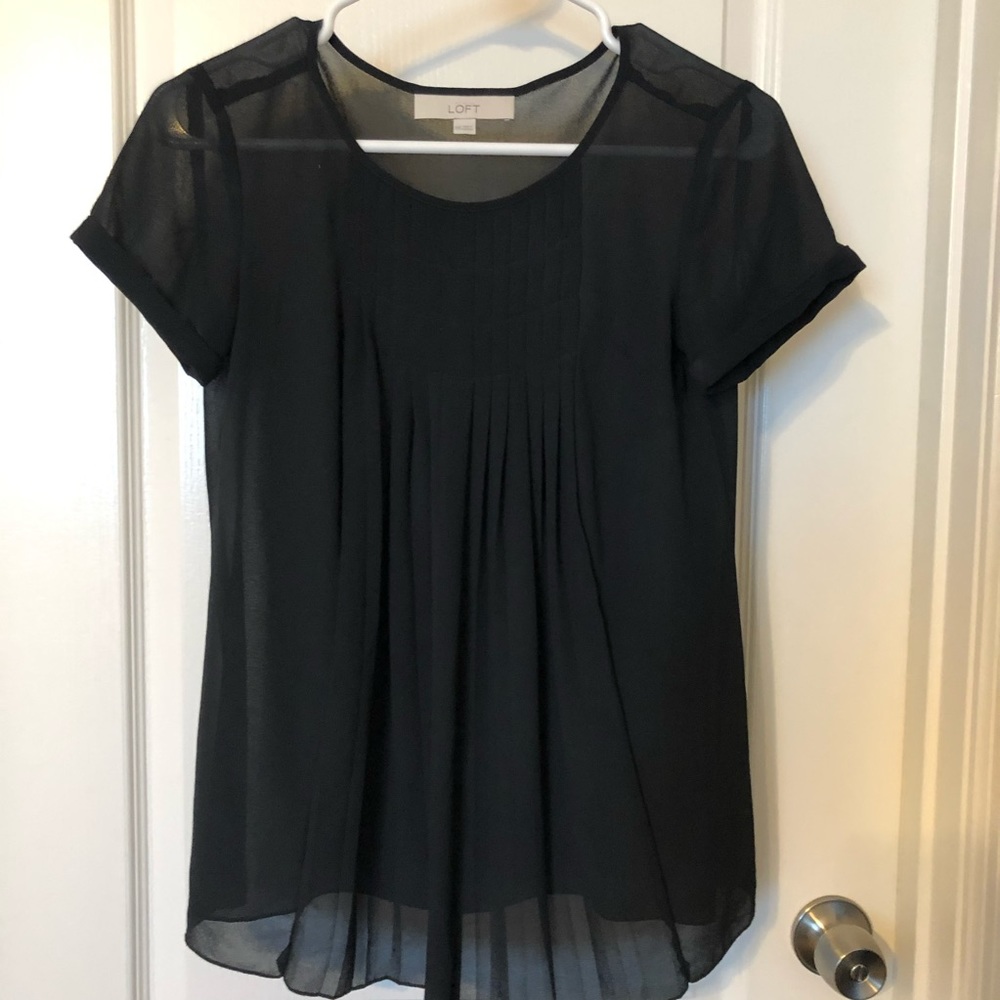 Loft sheet black silk top